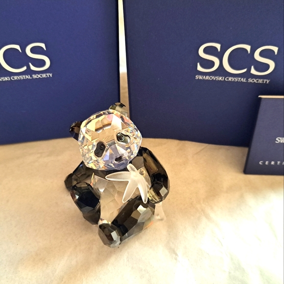 Swarovski crystal Panda cub with bamboorare w outer box inner boxCOA